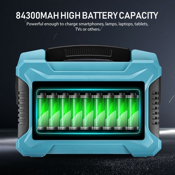 Strong 84300Mah Travel Solar/Electric Generator Power Station Usb,Dc,Ac,Usb-C Ports Charging Lot Kits