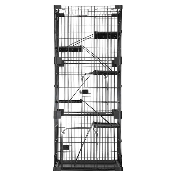 5-Tire Spacious Sturdy Metal Cat Cage W/5 Platforms,2 Front Doors,Large Slide Out Tray Easy To Clean