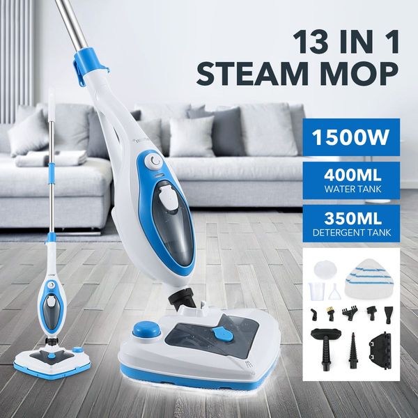 Only 30S Heat-Time Steam Mop Cleaner W/Multi Nozzles Effectively Kill Bed Bugs,Dust Mites Germs