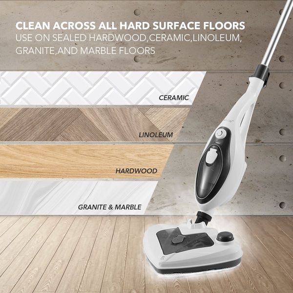 Effectively Sterilise Bacteria/Mites Steam Mop Cleaner W/Multi Nozzles For Floor,Carpet,Glass,Cloth