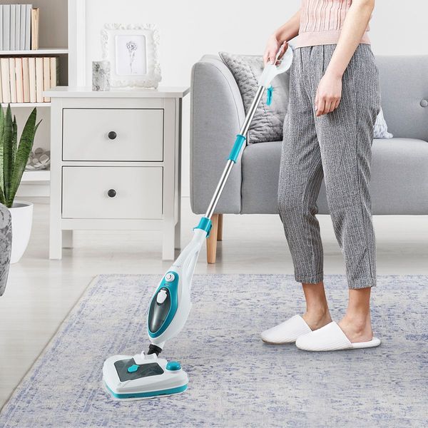 Effectively Sterilise Bacteria/Mite Steam Mop Cleaner W/Multi Nozzles For Floor,Carpet,Glass,Cloth