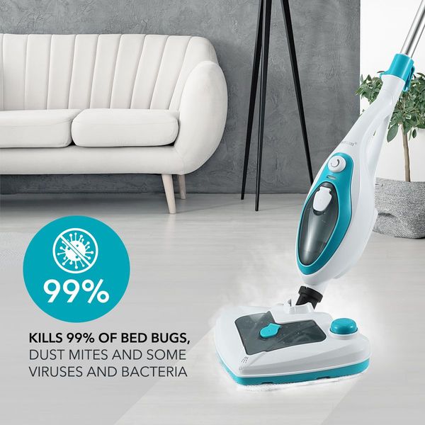 Effectively Sterilise Bacteria/Mite Steam Mop Cleaner W/Multi Nozzles For Floor,Carpet,Glass,Cloth