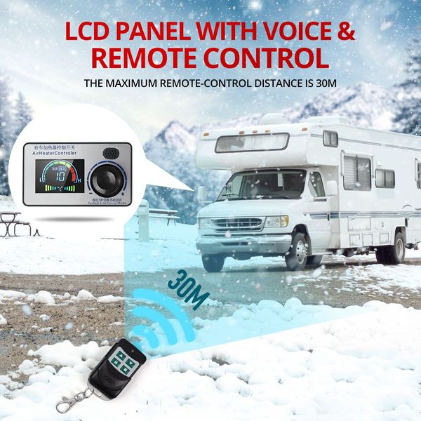 12V 8Kw Vehicle Disel Air Heater For Van,Rv,Truck,Boat 30M Remote Control Instant Heat Energy Saving