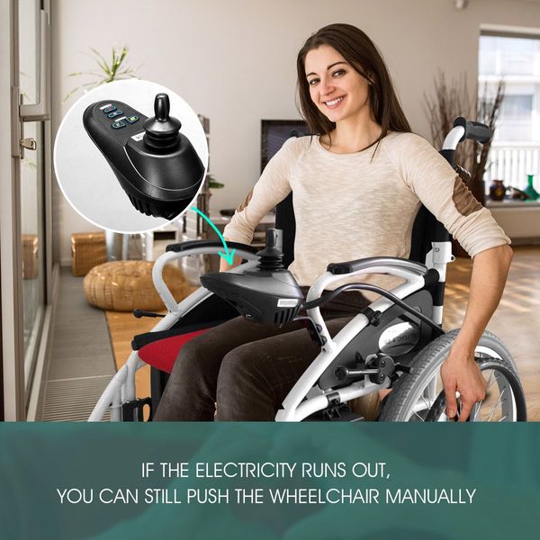 Fold In 5S Electric Self Propell Wheelchair W/Control Stick,Safe Brake,20Km Range,Multi Road Applied