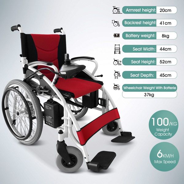 Fold In 5S Electric Self Propell Wheelchair W/Control Stick,Safe Brake,20Km Range,Multi Road Applied