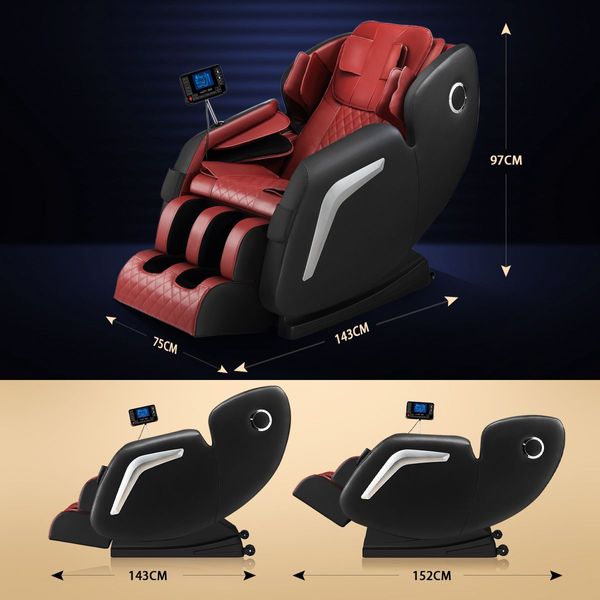 Deep Knead Full Body Electric Massage Chair 0 Gravity Recliner W/Bluetooth Control Music, Lcd Screen