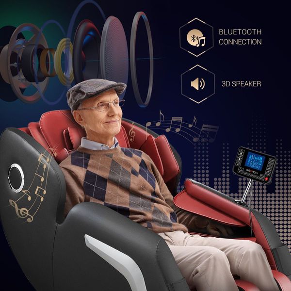 Deep Knead Full Body Electric Massage Chair 0 Gravity Recliner W/Bluetooth Control Music, Lcd Screen