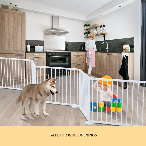 Diy Shape 8 Panel Kids Playpen Enclosure Safe Pet Fence Eco Friendly Pine Wood Foldable Space Saving