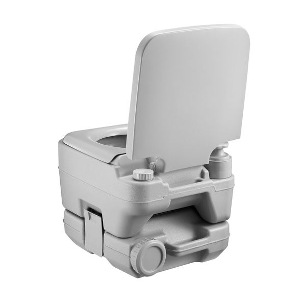 10L Portable Toilet Camping Travel Mobile Porta Potty Light Grey 41x36x31cm