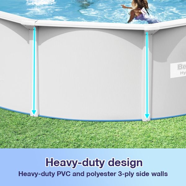 Bestway Luxury Oval Pool Set Above Ground Pro Frame Swimming Bath Spa 5.00m x 3.60m x 1.20m