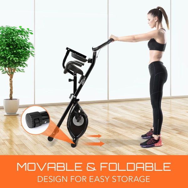 Foldable Magnetic Exercise Bike Spin Bicycle With Upright / Recumbent 2 Style Resistance Adjustable