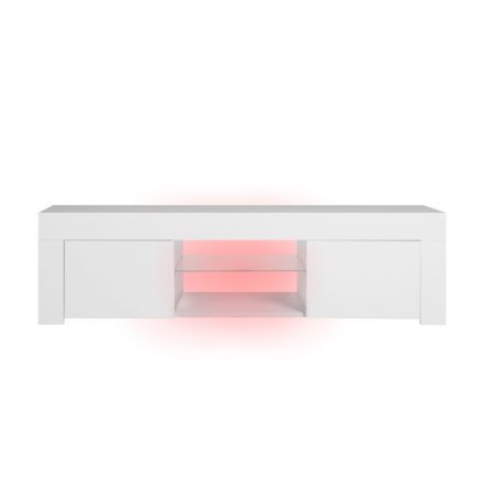 Levede TV Cabinet Entertainment Unit Stand RGB LED Furniture Wooden Shelf 130cm