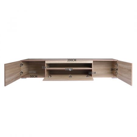 Levede TV Cabinet Entertainment Unit Stand RGB LED Furniture Wooden Shelf 200cm