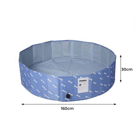 Portable Pet Swimming Pool Kids Dog Cat Washing Bathtub Outdoor Bathing Blue L