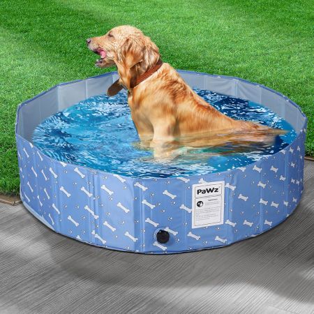 Portable Pet Swimming Pool Kids Dog Cat Washing Bathtub Outdoor Bathing Blue L