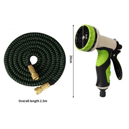 Expandable Garden Hose Water Pipe Flexible Car Wash W/ Spray Nozzle Gun 25 FT