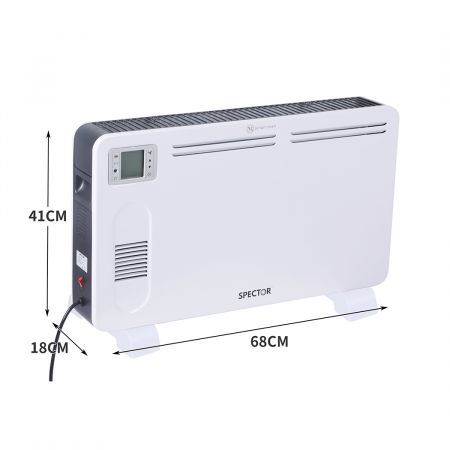 Spector 2200W Metal Portable Electric Panel Heater Convection Panel Timer White