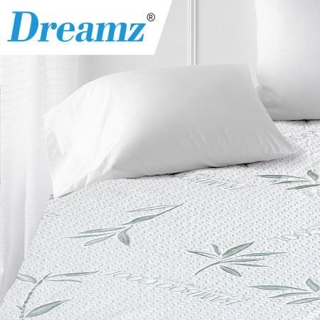 DreamZ Fully Fitted Waterproof Breathable Bamboo Mattress Protector Single Size