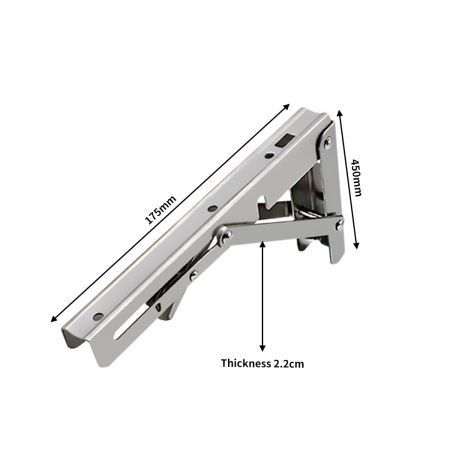 2Pcs 18" Folding Table Bracket Stainless Steel Triangle 150KG Wall Shelf Bench