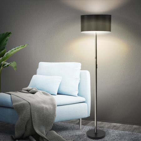 Modern LED Floor Lamp Stand Reading Light Decoration Indoor Classic Linen Fabric