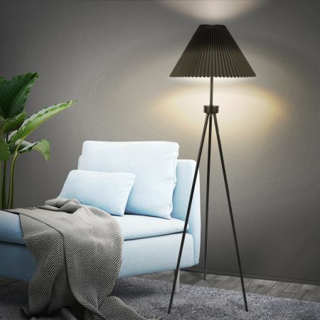 Modern LED Floor Lamp Stand Reading Light Decoration Indoor Classic Linen Fabric