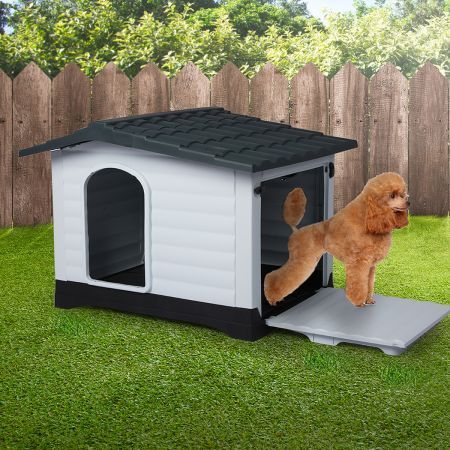 PaWz Dog Kennel Outdoor Indoor Pet Plastic Garden Large House Weatherproof Outside