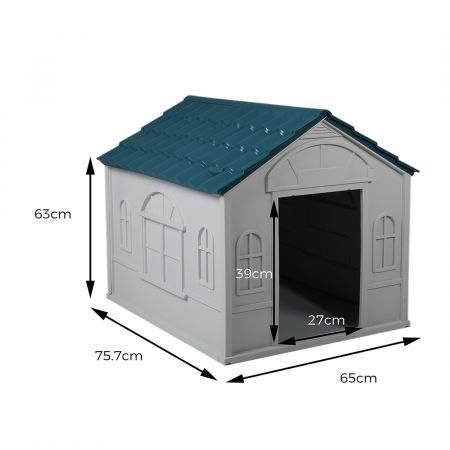 PaWz Dog Kennel Outdoor Indoor Pet Plastic Garden Large House Weatherproof Outside