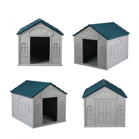 PaWz Dog Kennel Outdoor Indoor Pet Plastic Garden Large House Weatherproof Outside