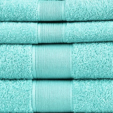 Amelia 500GSM 100% Cotton Towel Set -Single Ply carded 6 Pieces -Blue light