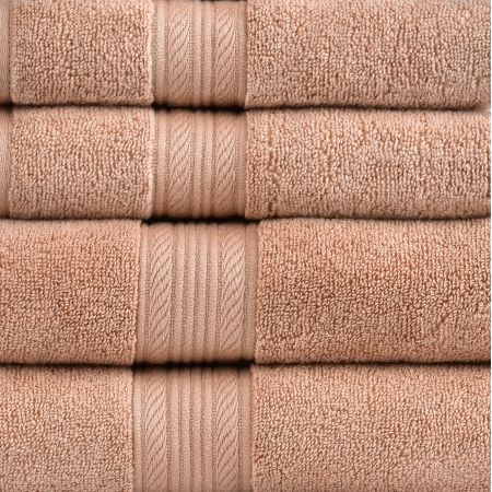 Amelia 500GSM 100% Cotton Towel Set -Zero Twist 6 Pieces -Dusty Coral