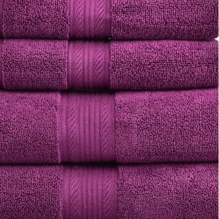 Amelia 500GSM 100% Cotton Towel Set -Zero Twist 6 Pieces -Dark Purple