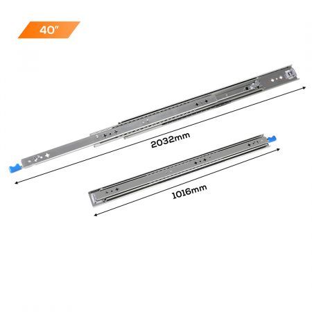 150KG Drawer Slides 1016MM Full Extension Soft Close Locking Ball Bearing Pair