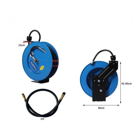 Air Hose Reel 15M Retractable Auto Rewind Swivel Wall Mount Compressor Garage