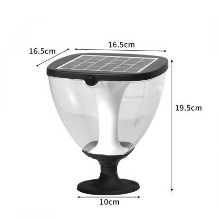 EMITTO LED Solar Powered Pillar Night Light Patio Garden Yard Fence Outdoor Lamp