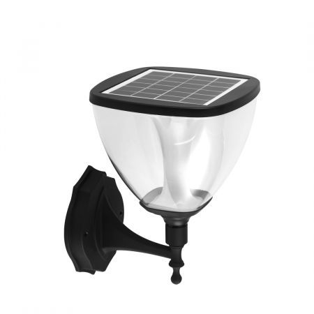 EMITTO LED Solar Powered Light Garden Pathway Wall Lamp Landscape Yard Outdoor