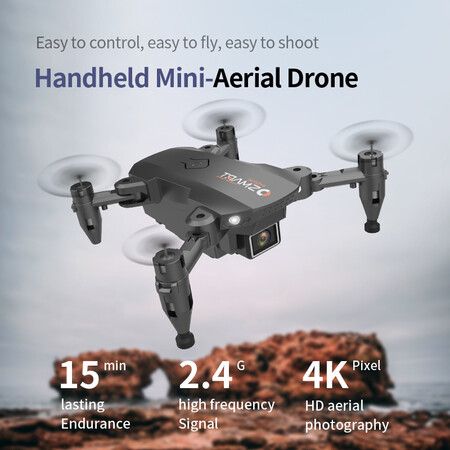 2021 Newest Drone L23 Mini With 4k HD Dual Camera WIFI FPV Six-Axis One Key Return Height Keep Led Foldable RC Quadcopter Dron Toy GIFTS?Fashion Grey?