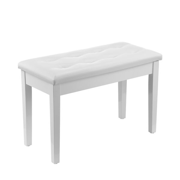 Melodic Piano Stool Wooden Bench Chair Keyboard Seat with Storage White