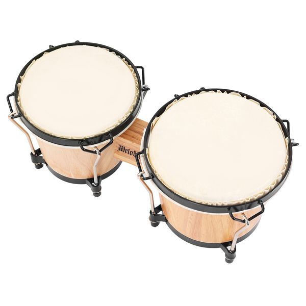 Bongo Kids Adults Hand Drum Set Leather Drumhead Tuneable Percussion Instruments