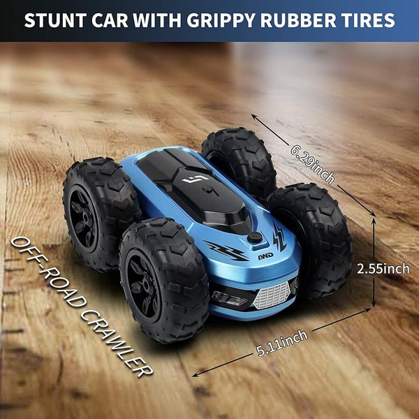 RC Cars Race Stunt car Sideways Drift Double Sided Rotating Vehicles Col Blue