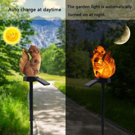 Squirrel Garden Solar Light,Solar Powered LED Garden Lights,Garden Solar Landscape Light