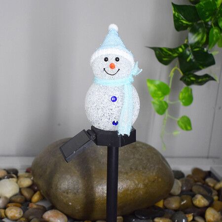 4pcs Snowmans EVA Solar Powered Garden Light Christmas Decoration Lights Waterproof Outdoor Solar Lawn Landscape Lights