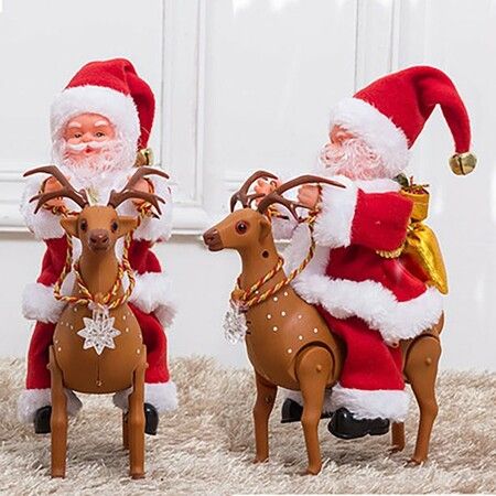 Santa Claus Riding Electric Deer Deer Cart Children's Toy Electric Riding Deer Santa Claus Christmas Gift