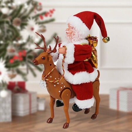 Santa Claus Riding Electric Deer Deer Cart Children's Toy Electric Riding Deer Santa Claus Christmas Gift