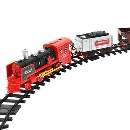 Electric Smoke remote control rail train simulation model rechargeable steam train children's toy set(Random Style)