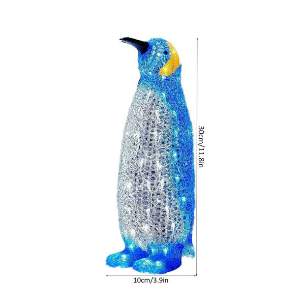 Light-up Acrylic Penguin LED Mini Lights Christmas Decoration Colorful light Batteries Power