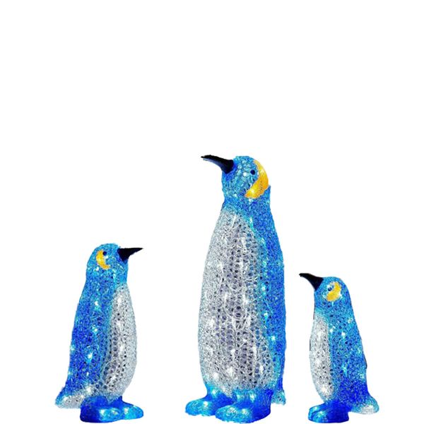 Light-up Acrylic Penguin LED Mini Lights Christmas Decoration Colorful light Batteries Power