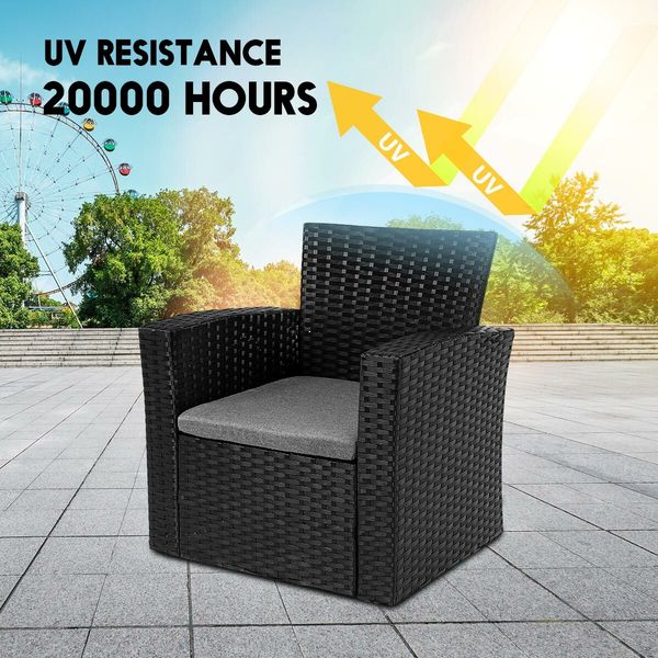 Outdoor Wicker Sofa Garden Lounge Patio Set Rattan Chairs Furniture 4 Pcs