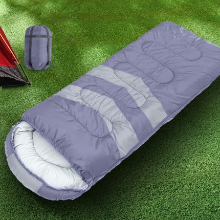 Mountview Single Sleeping Bag Bags Outdoor Camping Hiking Thermal-Tent Grey