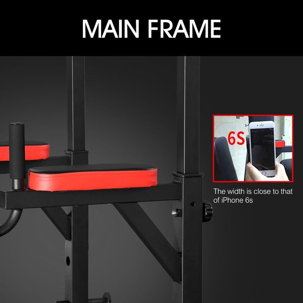 Home Gym Power Tower Fitness Equipment Height Adjustable Pull Chin Up Dip Station with Sit Up Bench