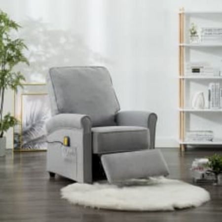 Massage Recliner Light Grey Fabric (AU only)